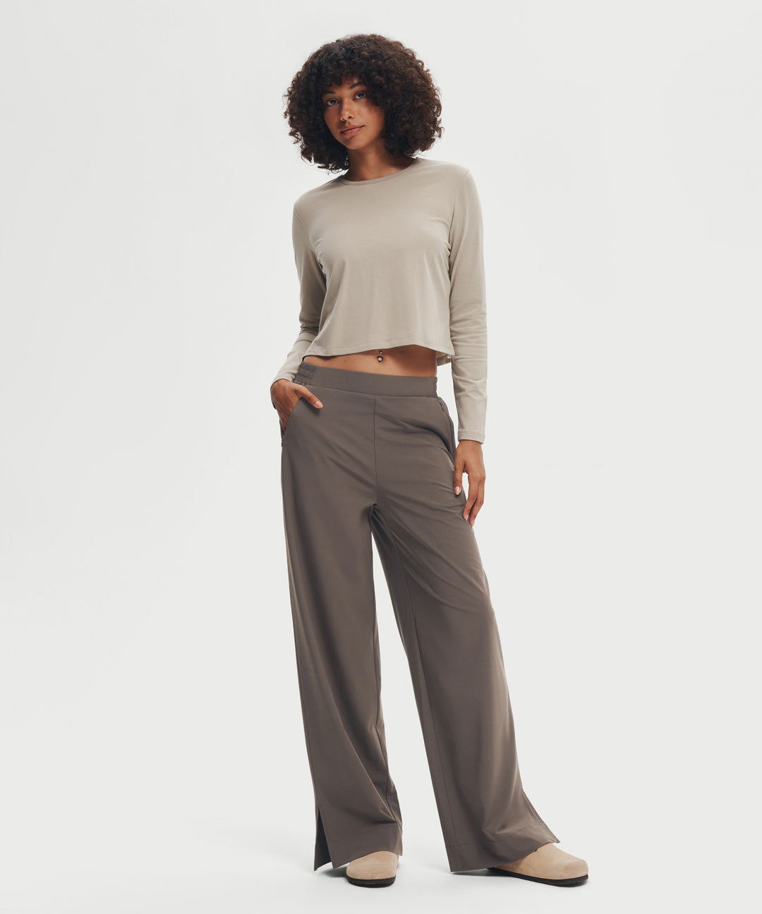 Wide Leg Split-Hem Pant 31''